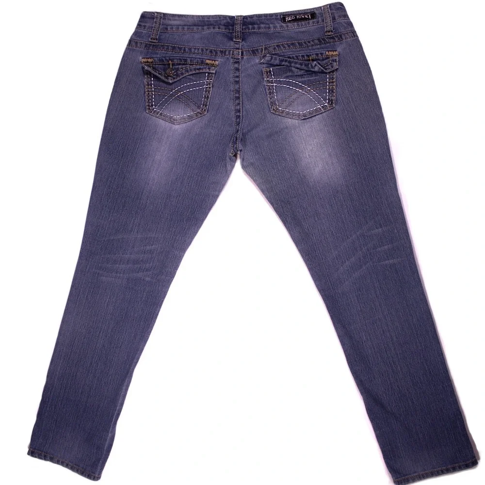 Red Rivet Jeans - Picture 2 of 16